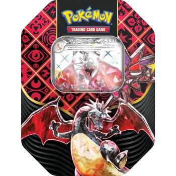 Pokémon TCG: Scarlet&Violet Paldean Fates Shiny Charizard Ex rinkinys metalinėje dėžutėje Pokémon TCG: Scarlet&Violet Paldean Fates Shiny Charizard Ex rinkinys metalinėje dėžutėje
